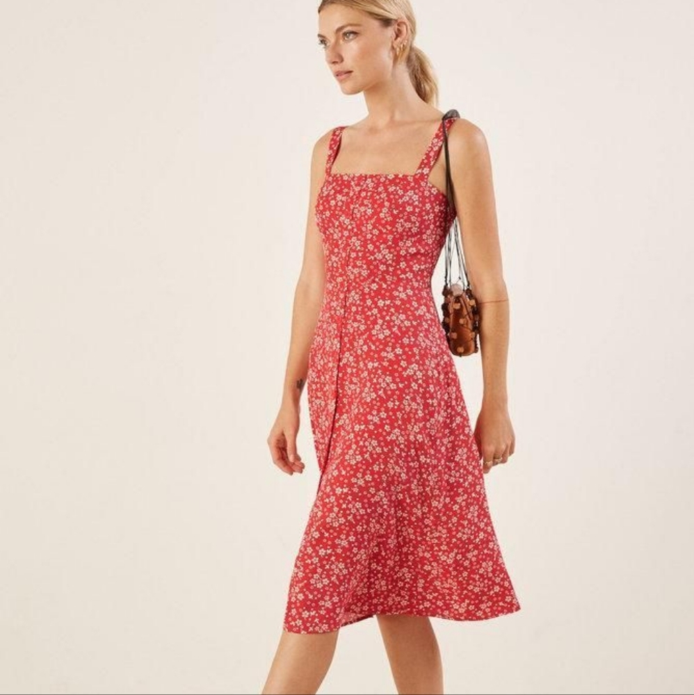 Reformation Scarlet Floral Midi Dress